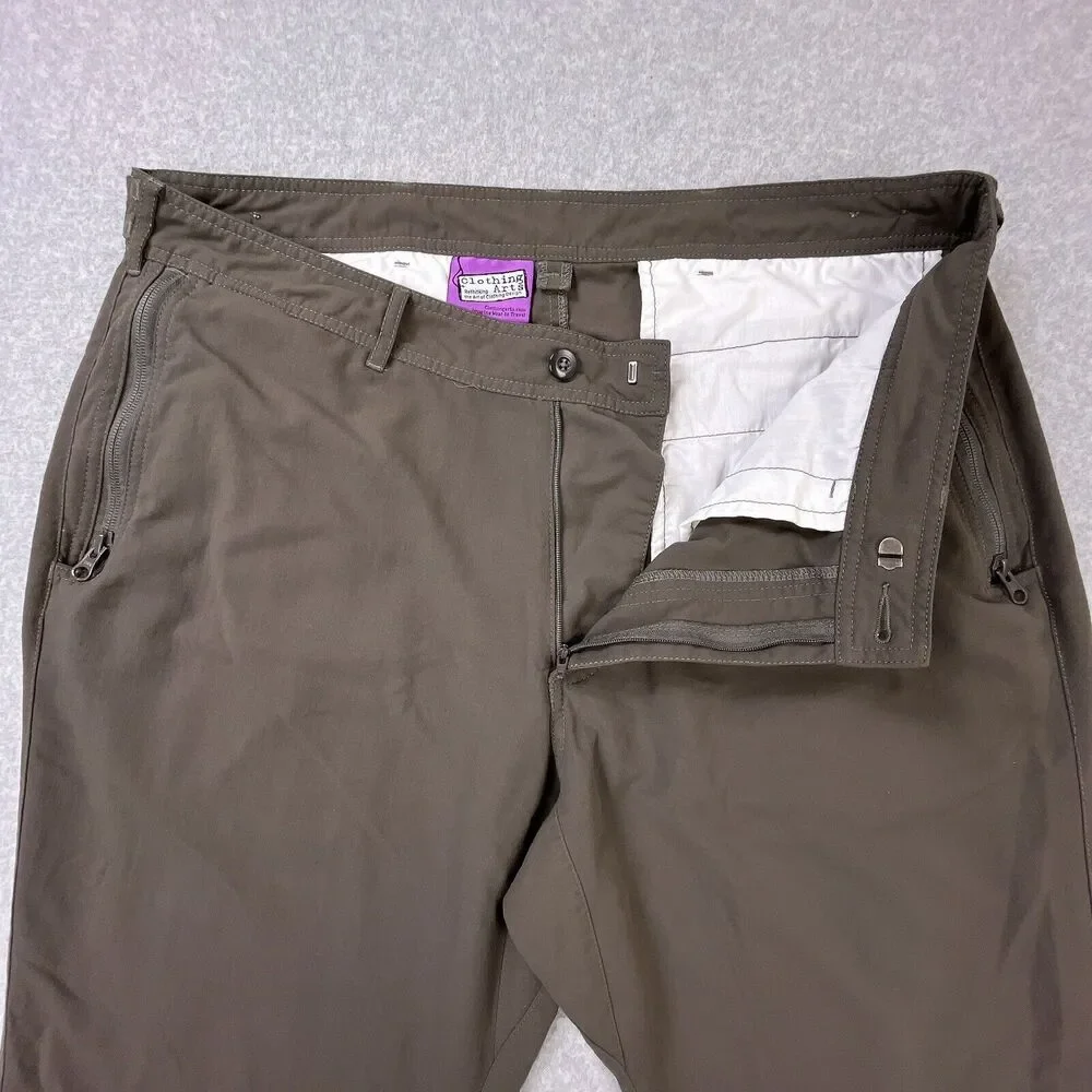 Clothing Arts P Cubed Pick Pocket Proof Nylon‎ Cargo Pants Mens Sz 36 x 30 Brown